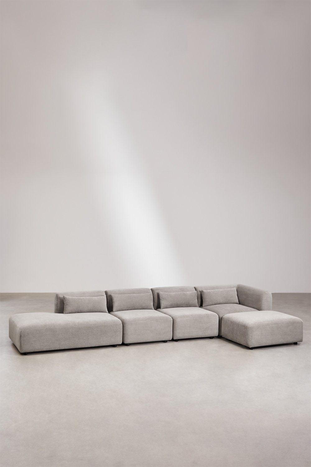 4-teiliges modulares Ecksofa mit Chaiselongue links und Fogler-Hocker, Galeriebild 2