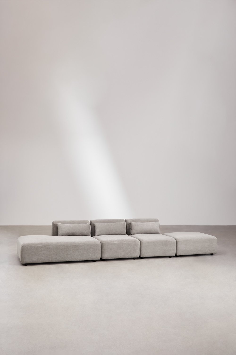 3-teiliges modulares Sofa mit Chaiselongue links und Fogler-Hocker, Galeriebild 1