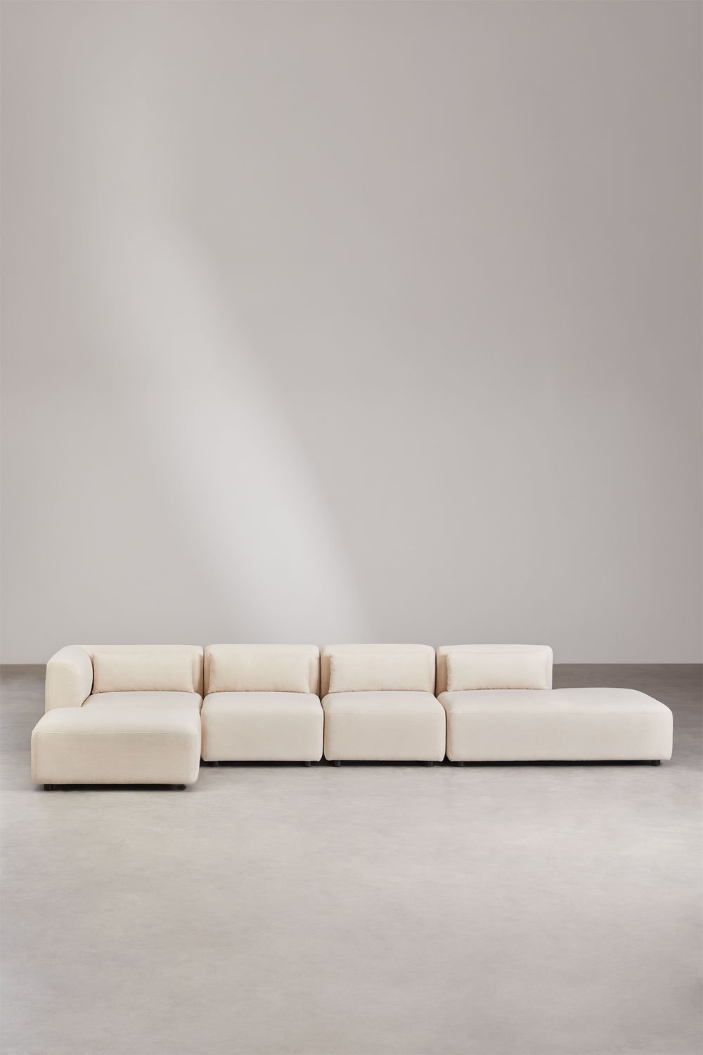 4-teiliges modulares Ecksofa mit Chaiselongue rechts und Fogler-Hocker, Galeriebild 3