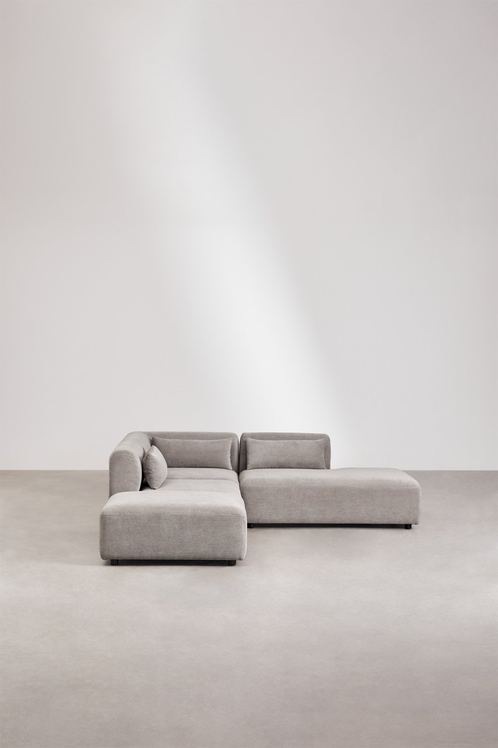 3-teiliges modulares Ecksofa mit Chaiselongue rechts und Fogler-Hocker, Galeriebild 4