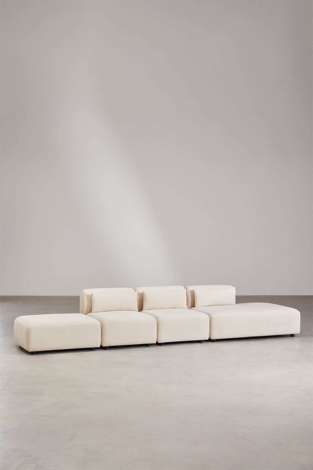 3-teiliges modulares Sofa mit Chaiselongue rechts und Fogler-Hocker, Galeriebild 1