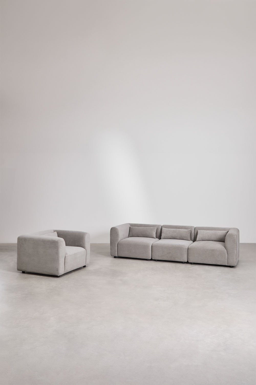 3-teiliges modulares Sofa und Fogler-Sessel, Galeriebild 1