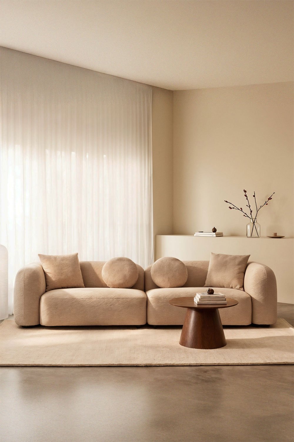 Modulares 2-teiliger Sofa in Chenille Coco, Galeriebild 1