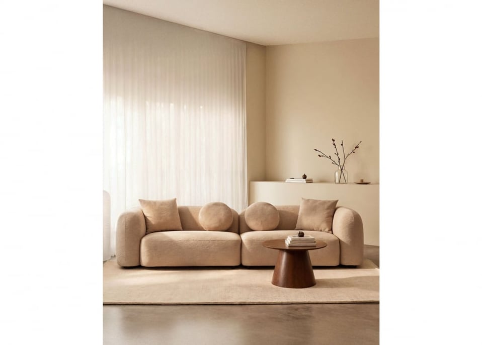 Modulares 2-teiliger Sofa in Chenille Coco