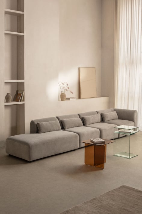 4-teiliges modulares Ecksofa Fogler mit Chaiselongue links