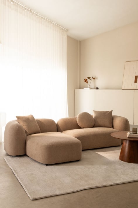 Modulares Sofa mit linker Chaiselongue aus 2 Teilen in Chenille Coco