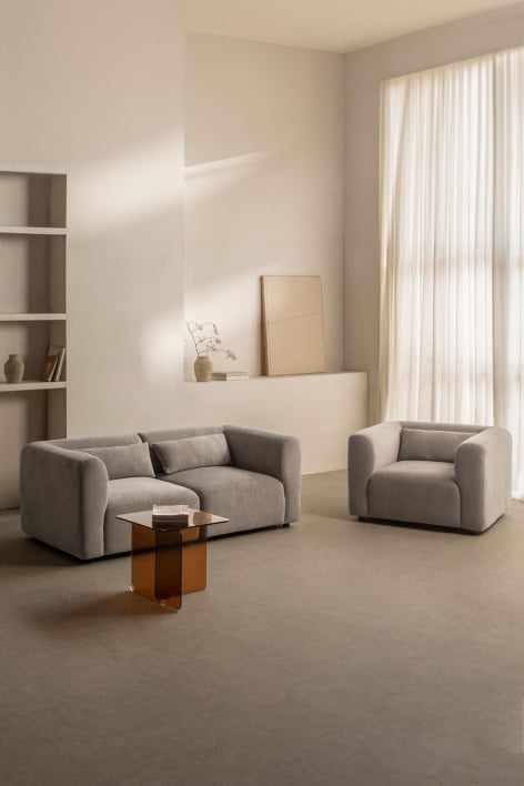 Wohnzimmerset mit zweiteiligem Modulsofa und Fogler-Sessel