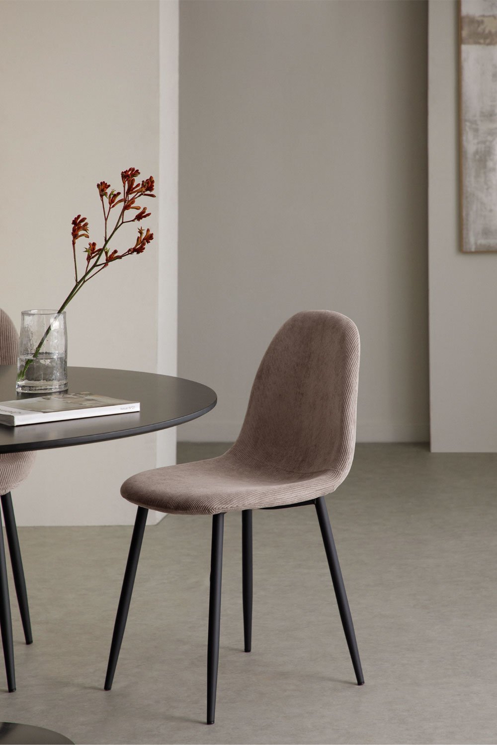 Packen Sie 2 Esszimmerstühle aus Glamm-Cord, Galeriebild 1