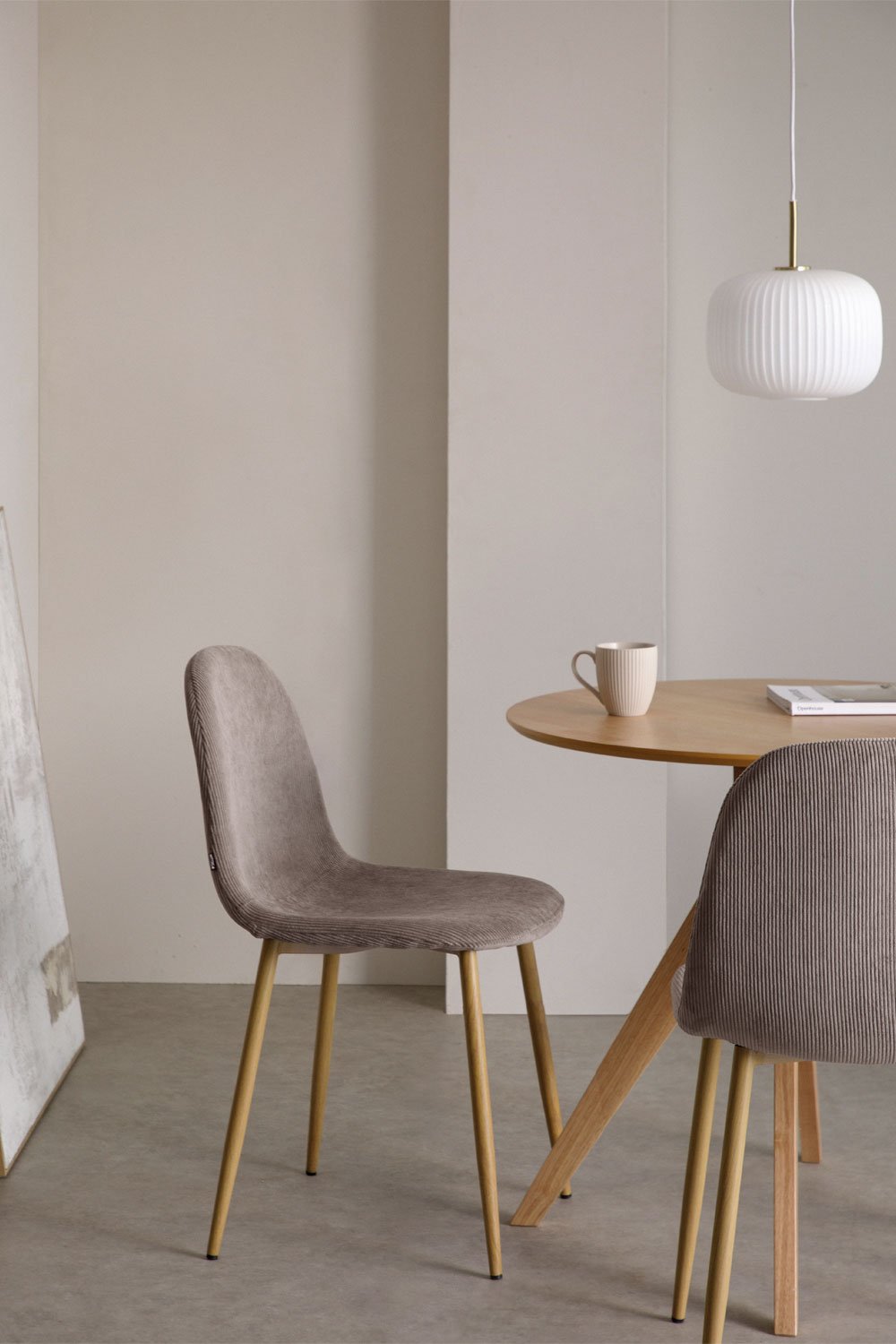 4er Set Esszimmerstühlen aus Cord Glamm , Galeriebild 1