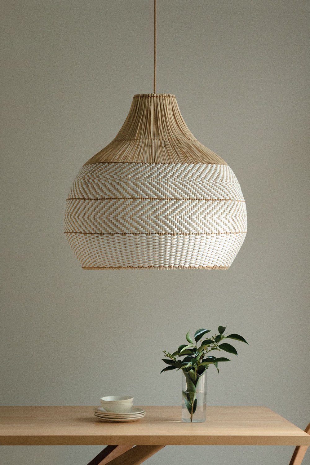 Deckenleuchte aus geflochtenem Rattan Llaury, Galeriebild 1