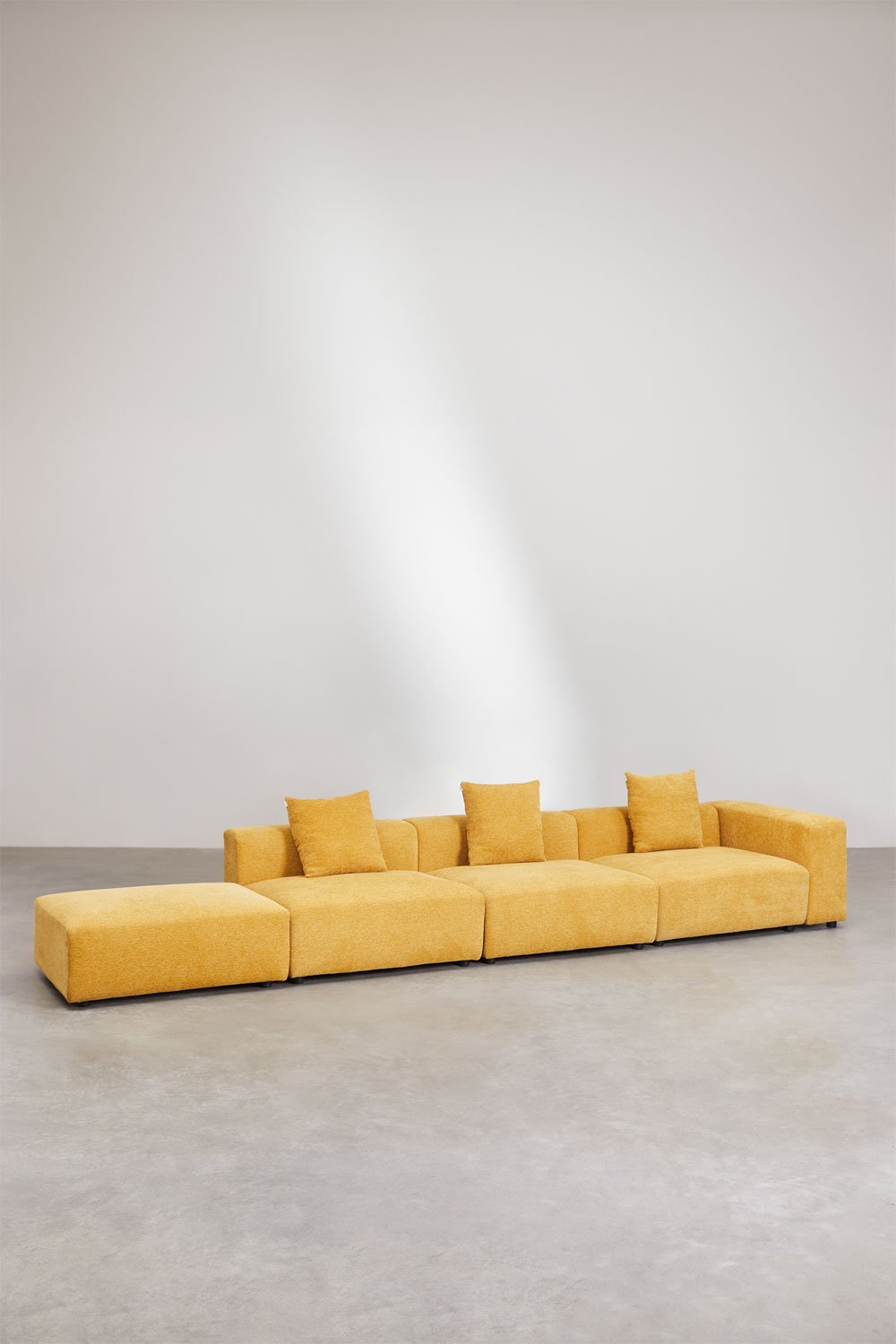 3-teilige modulare Ecksofa mit hohem Armlehnen und Hocker (↔︎450 cm) Bruna, Galeriebild 1