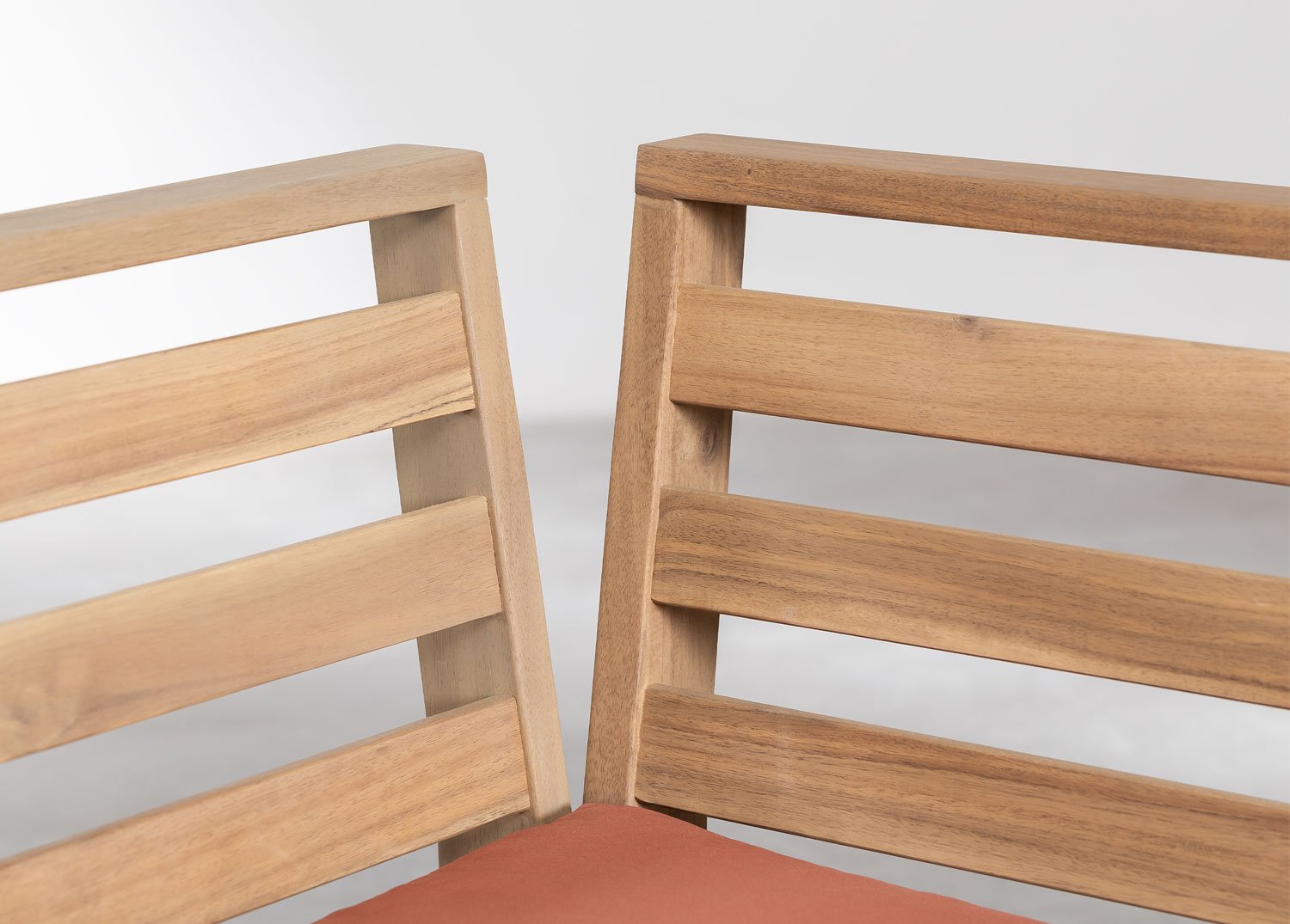 Rechtes Eckmodul für modulares Gartensofa aus Filips-Akazienholz, Galeriebild 5