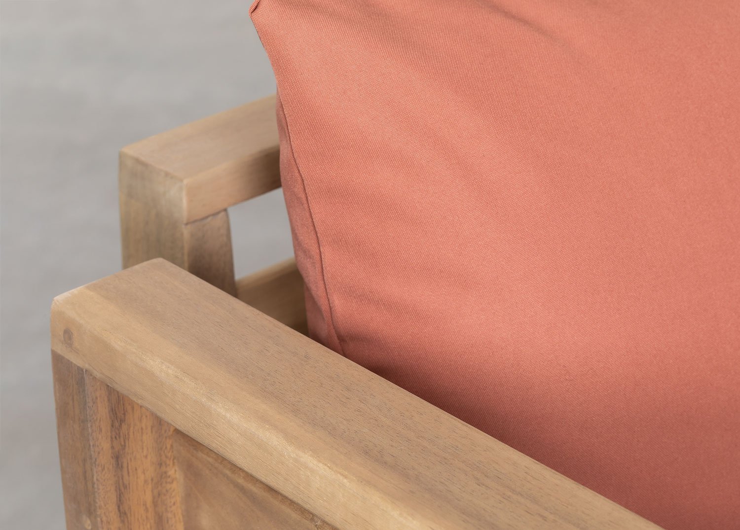 Linkes Eckmodul für modulares Gartensofa aus Filips-Akazienholz, Galeriebild 4