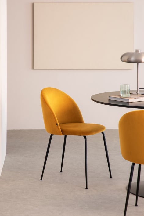 Esszimmerstuhl aus samt Kana Design - Senf