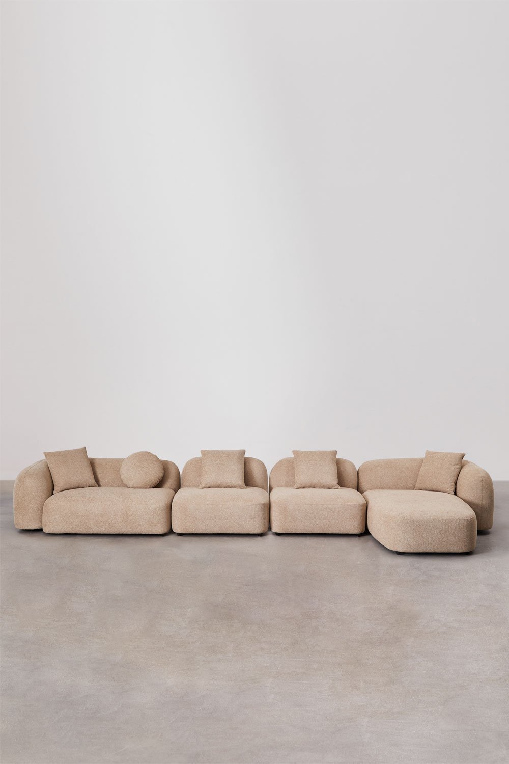 Modulares Sofa mit rechter Chaiselongue, 4-teilig, aus Chenille Coco, Galeriebild 1