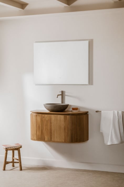 Möbelset für das Badezimmer aus Mangoholz Analis - Braun Natur