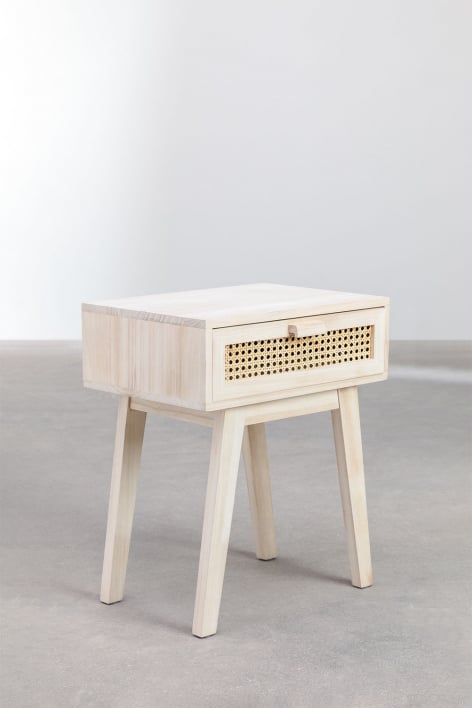 Ralik Design Nachttisch aus Holz mit Schublade