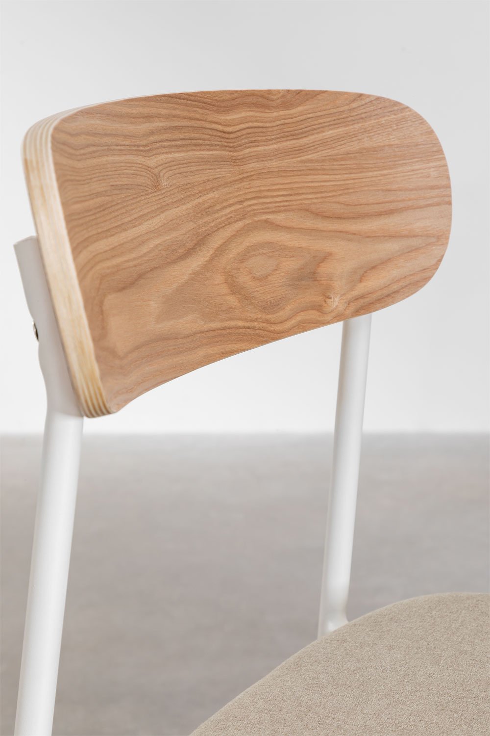 2er-Pack stapelbare Esszimmerstühle aus Eisen und Holz Wilpier, Galeriebild 5