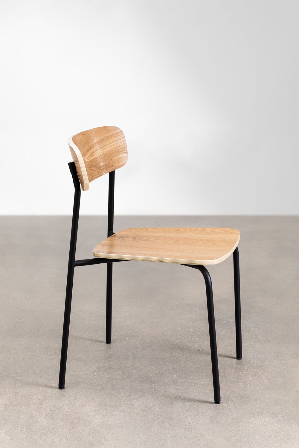 2er-Pack stapelbare Esszimmerstühle aus Eisen und Holz Wilpier, Galeriebild 5