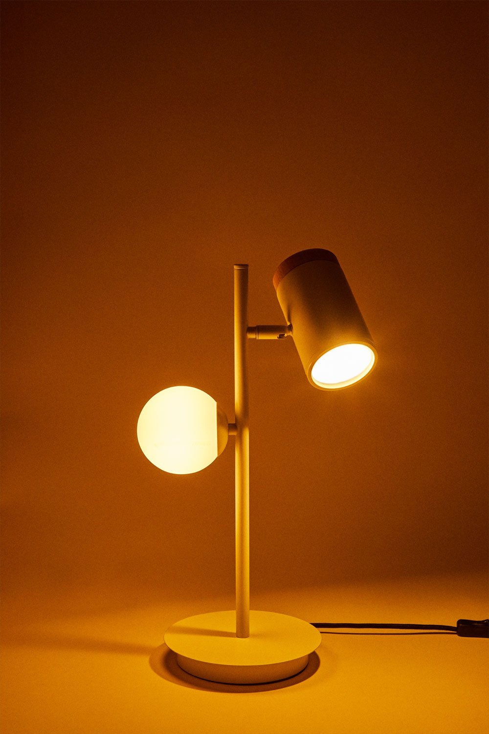 Lenkbare Tischlampe mit 2 Lichtpunkten aus Eisen Amaranto, Galeriebild 3