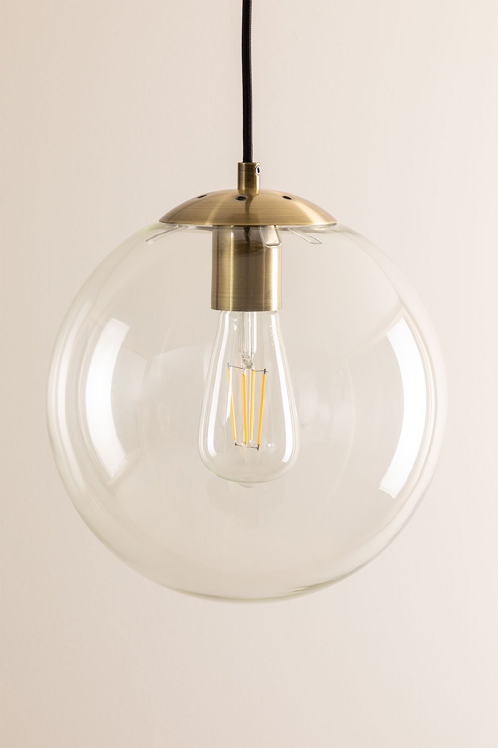 Hängende Deckenlampe aus Metall mit Glaskugel Boyi, Galeriebild 3