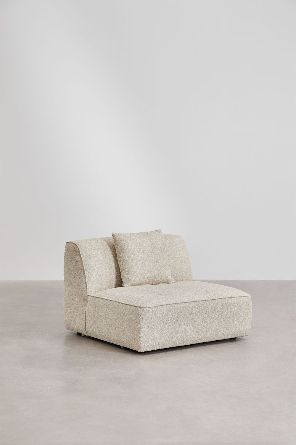 Zentralmodul für modulares Sofa aus Cardea-Bouclé-Stoff, Galeriebild 1