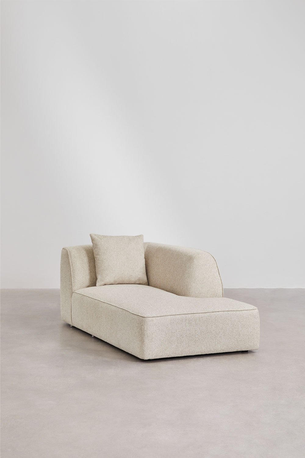 Rechte Chaiselongue für modulares Sofa aus Cardea-Bouclé-Stoff, Galeriebild 1