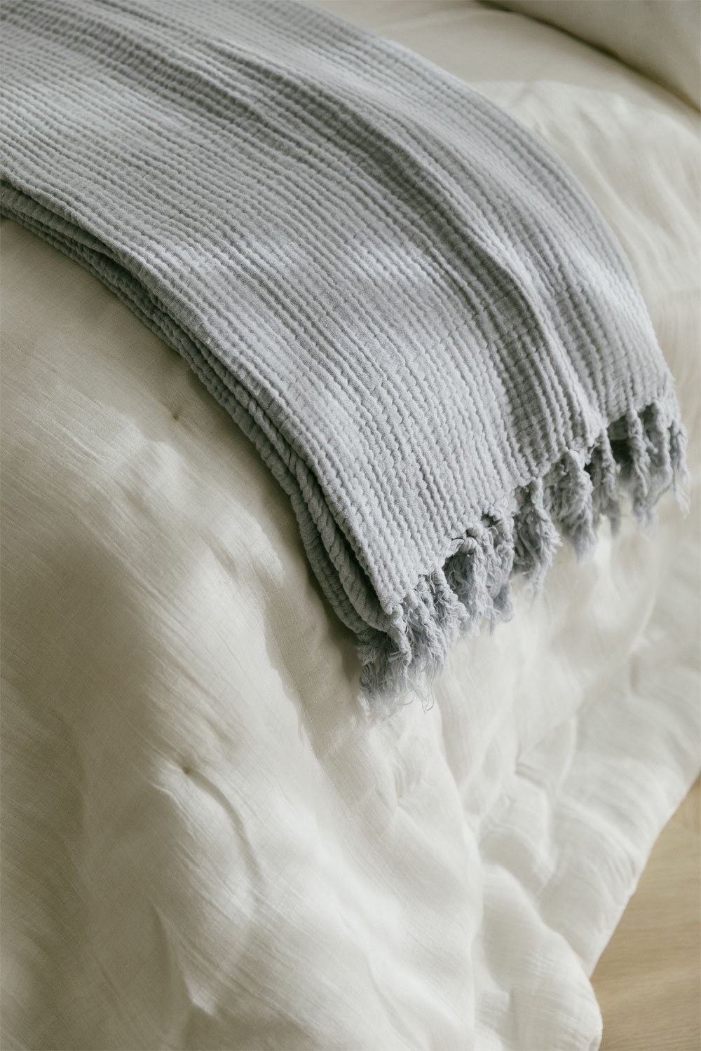 Karierte Decke aus Baumwollchiffon (185 x 125 cm) Eloi, Galeriebild 1