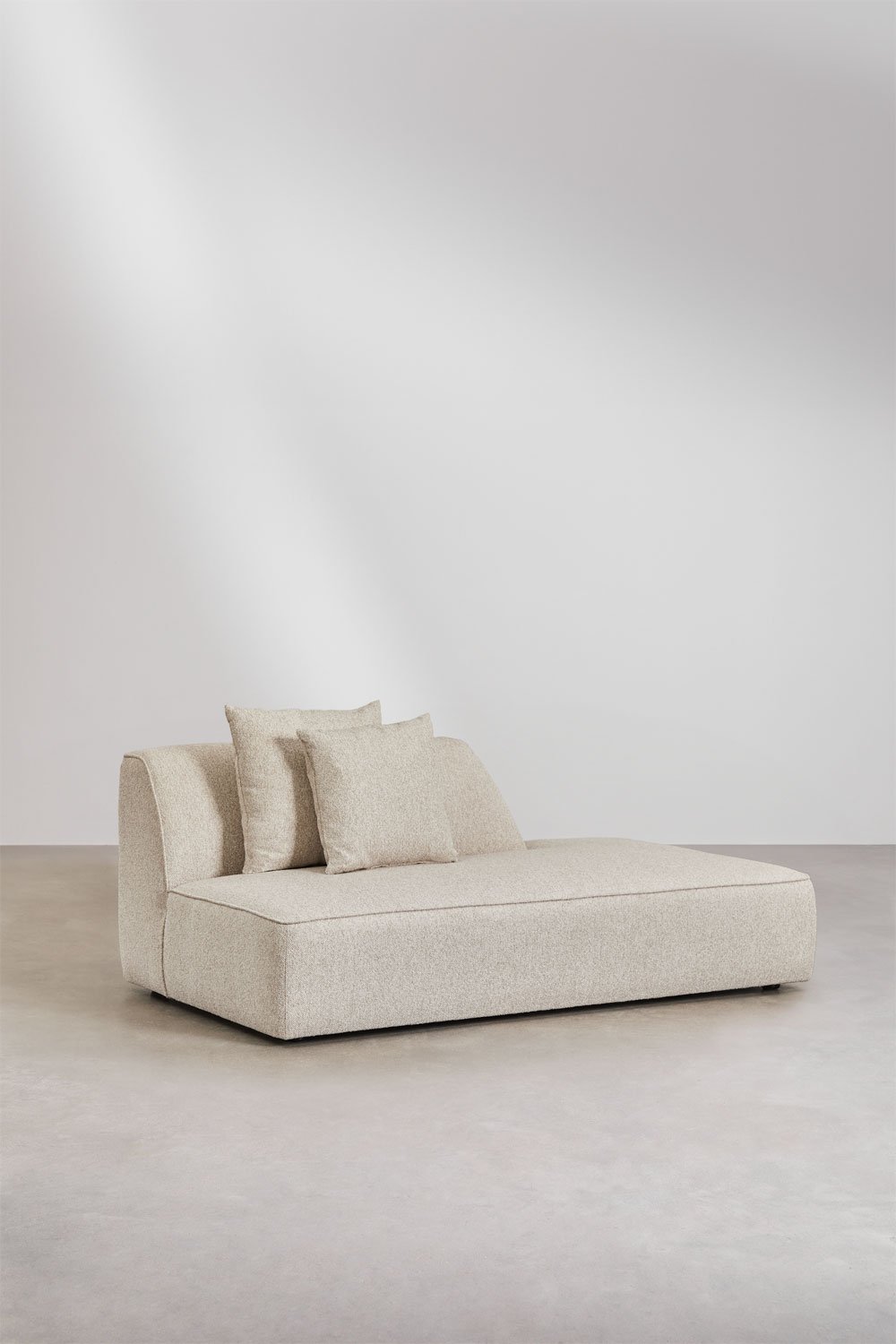 Rechter Diwan für modulares Sofa aus Cardea-Bouclé-Stoff, Galeriebild 1