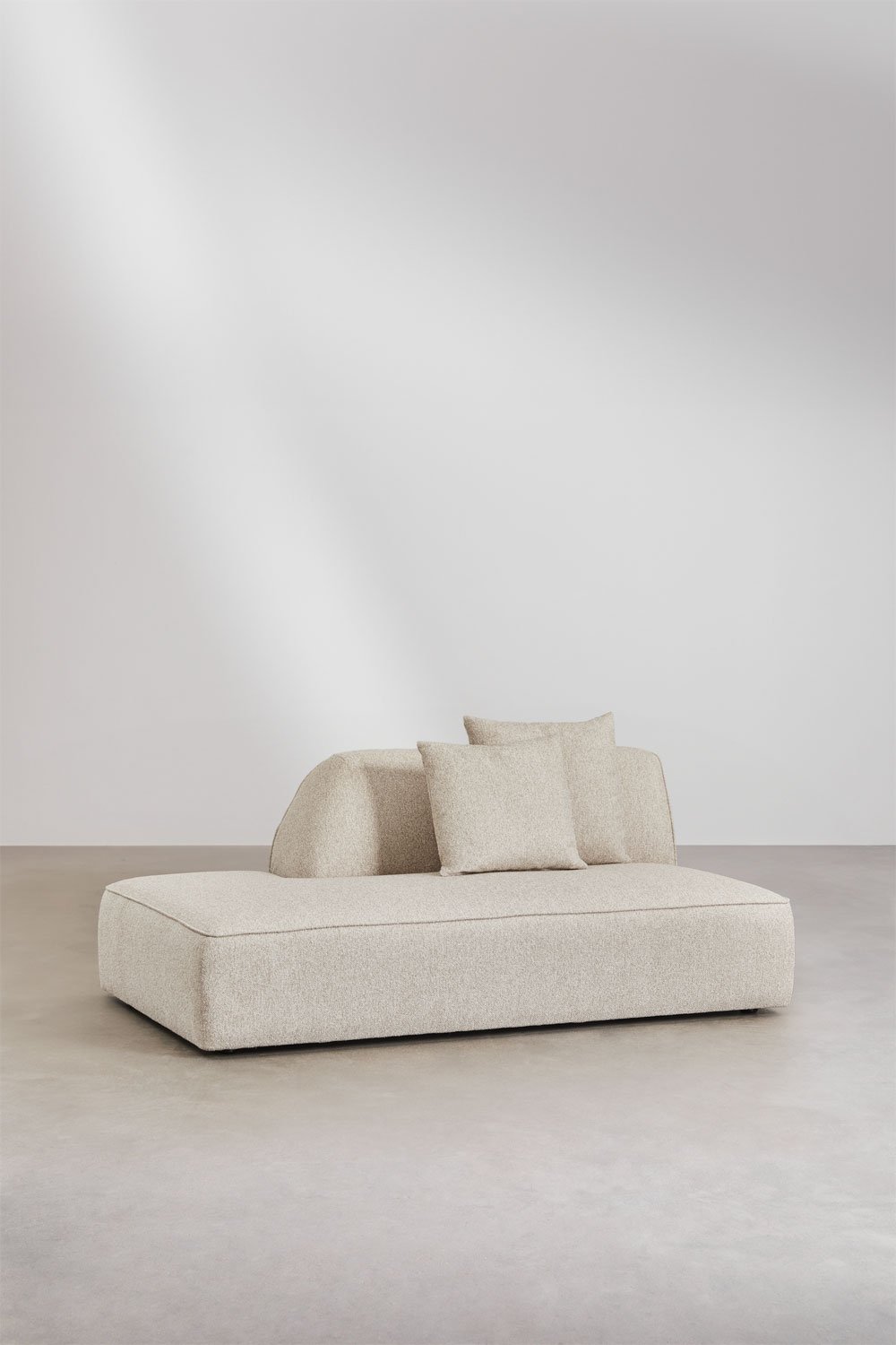 Linker Diwan für modulares Sofa aus Cardea-Bouclé-Stoff, Galeriebild 1