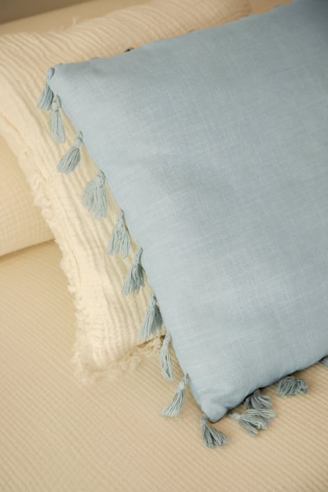 Quadratisches Baumwollkissen (45x45 cm) Laurent - Vintage-Blau