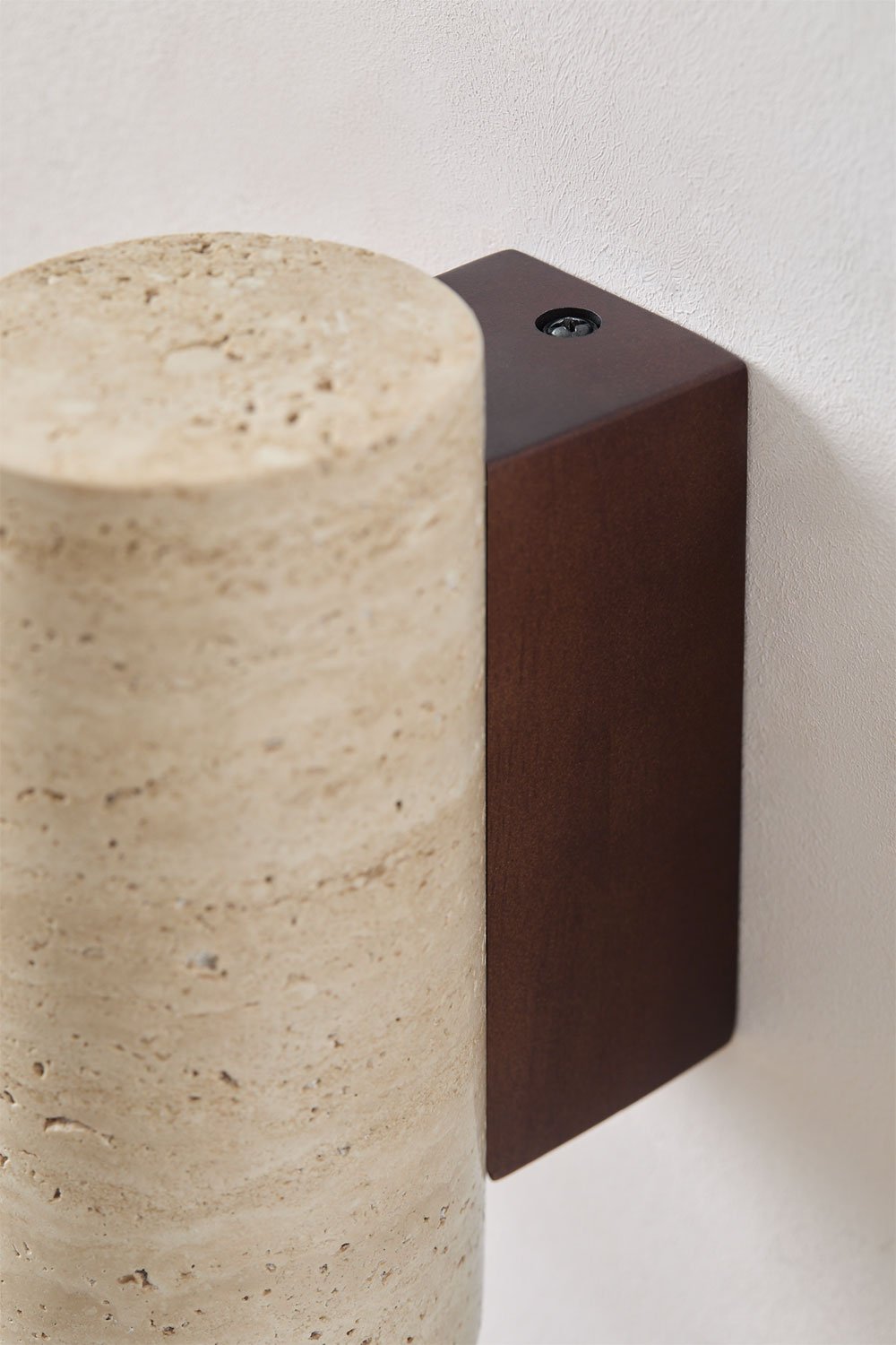 Wandleuchte Davise aus Travertin und Holz, Galeriebild 4