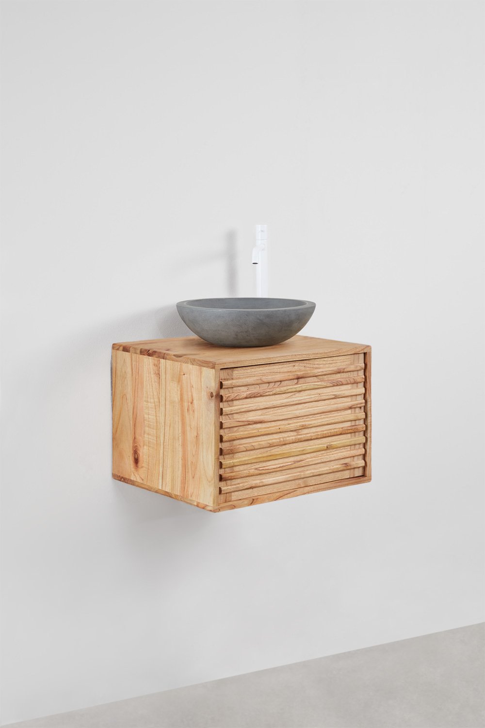 Hängendes Badezimmermöbel-Set 60x45 cm aus Deleyna-Holz, Galeriebild 3