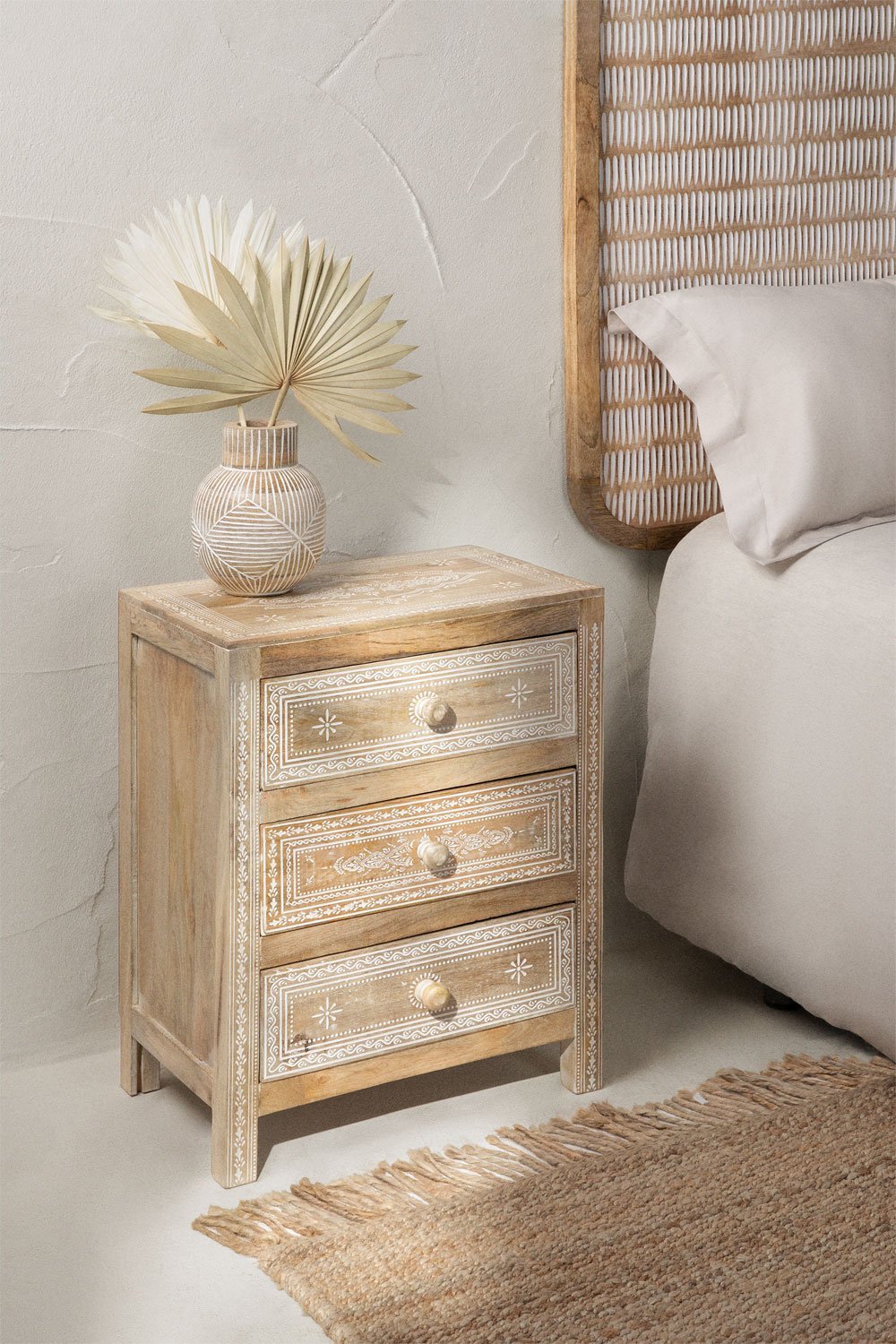 Pack aus 2 Nachttischen aus Mangoholz Bakam, Galeriebild 1