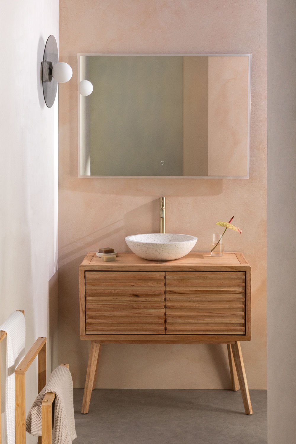 Badezimmerschrank-Set 90x45 cm aus Deleyna-Holz, Galeriebild 1