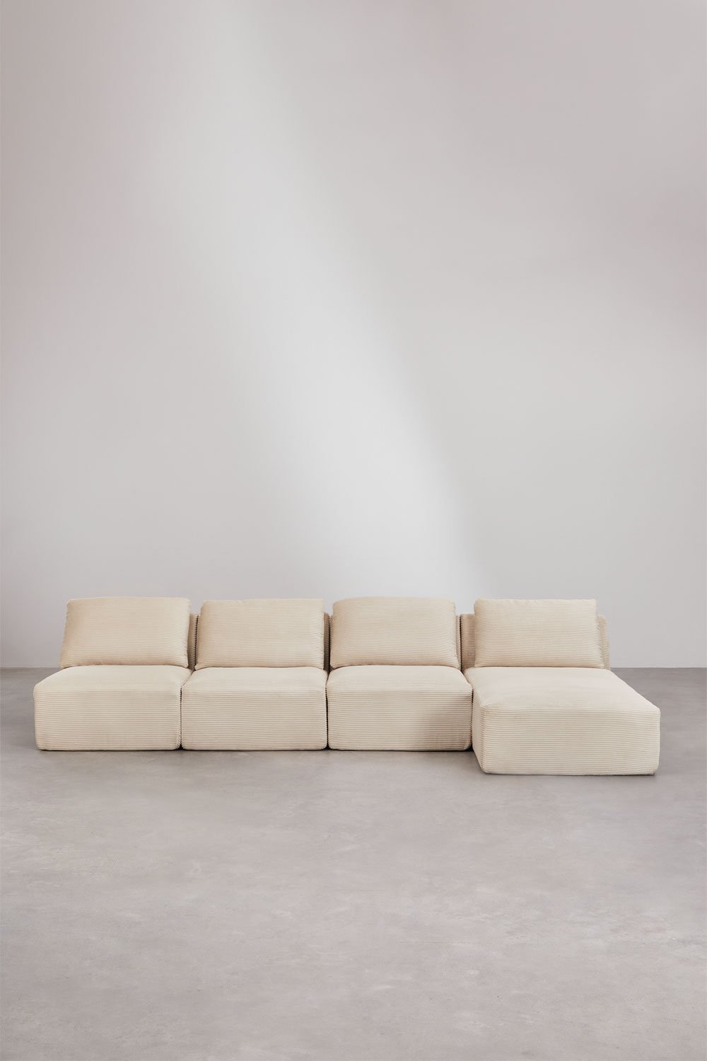 Rechte 4-teilige modulare Chaiselongue aus Samt, vakuumverpackt Temple, Galeriebild 4