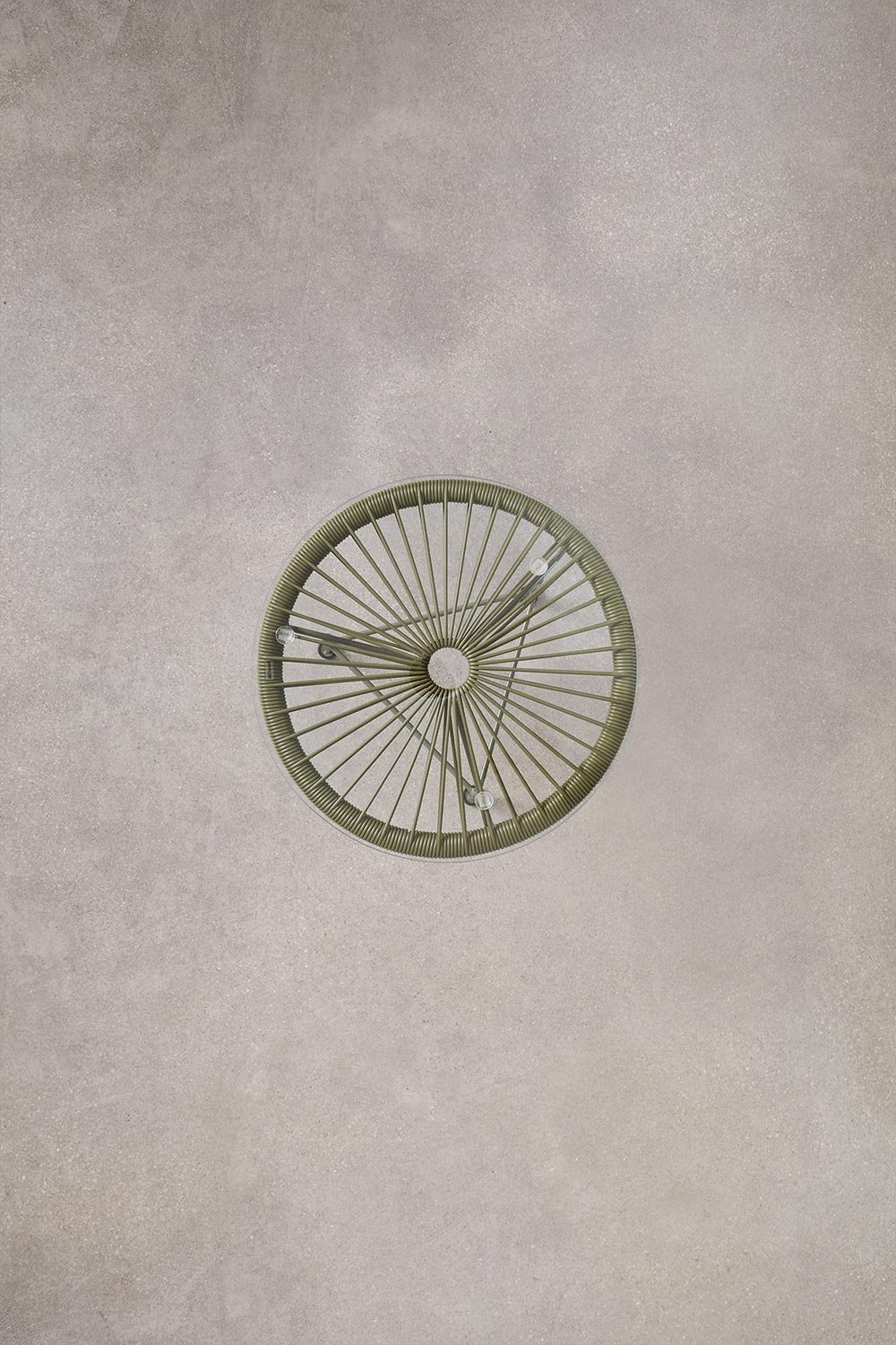 Runder Beistelltisch Ø45 cm aus Stahl und Kunstgeflecht Acapulco, Galeriebild 5