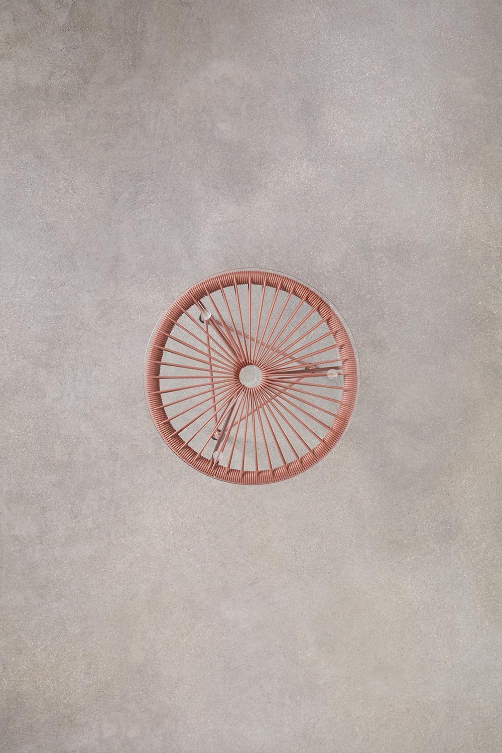 Runder Beistelltisch Ø45 cm aus Stahl und Kunstgeflecht Acapulco, Galeriebild 5