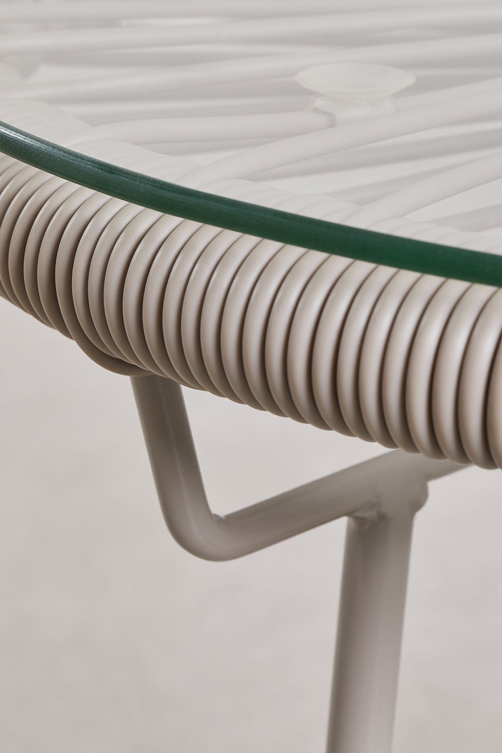 Runder Beistelltisch Ø45 cm aus Stahl und Kunstgeflecht Acapulco, Galeriebild 4