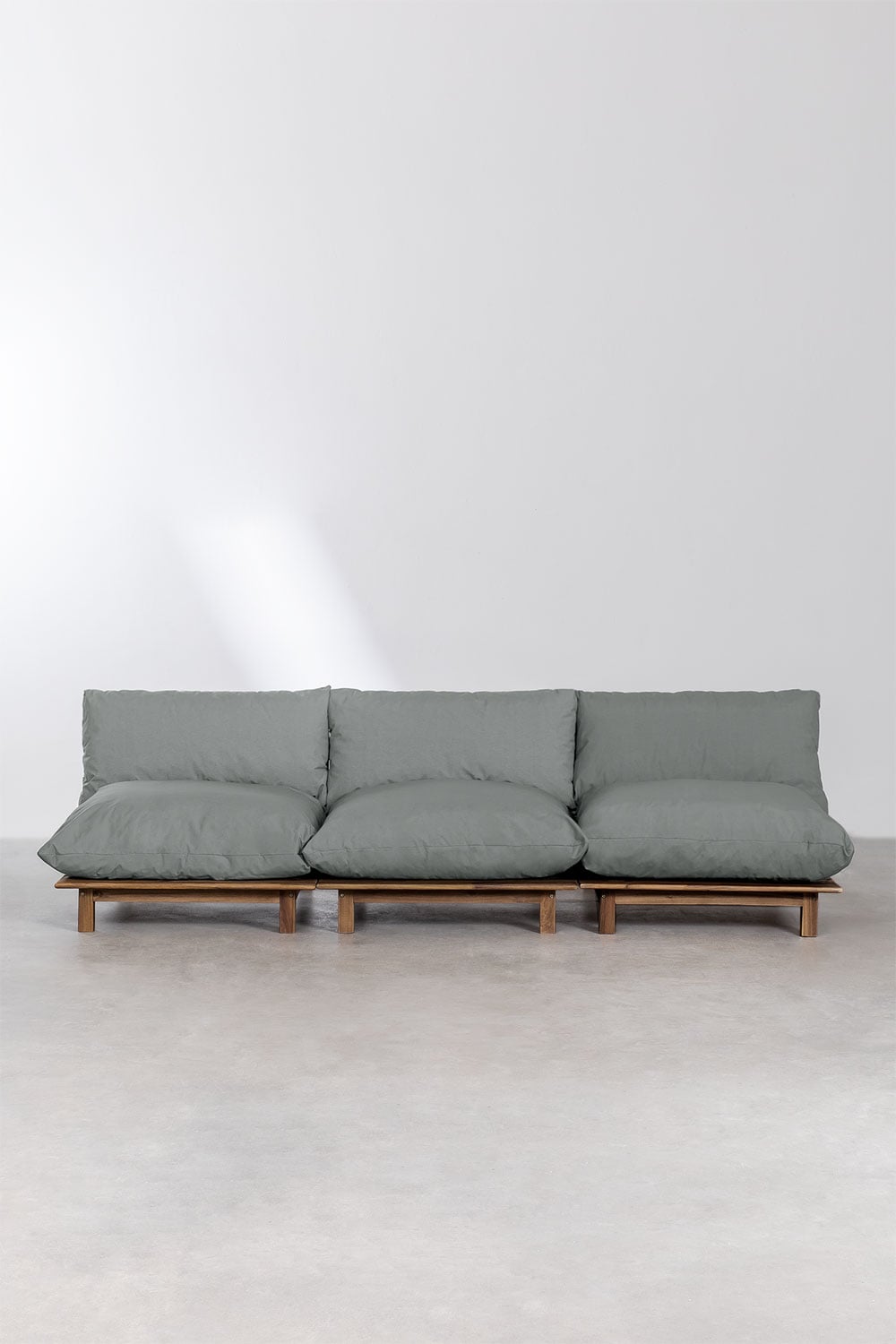 3-teiliges modulares Gartensofa mit Liegefunktion aus Akazienholz Brina, Galeriebild 4