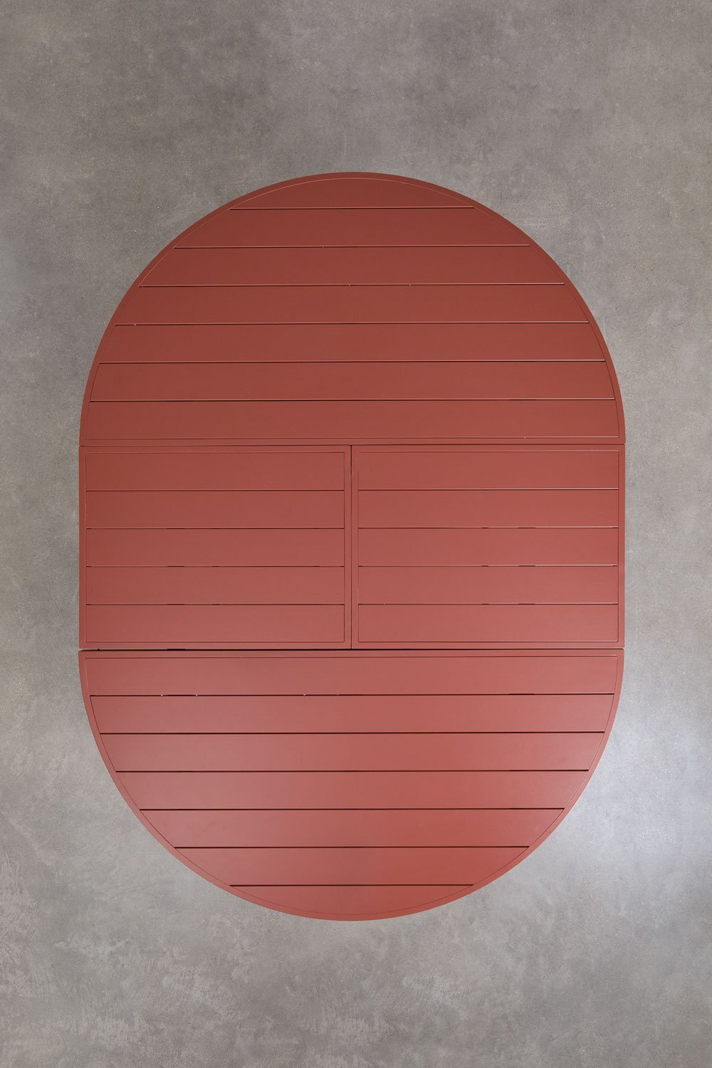 Ausziehbarer runder Esstisch 145-200x145 cm aus Barces Aluminium, Galeriebild 9