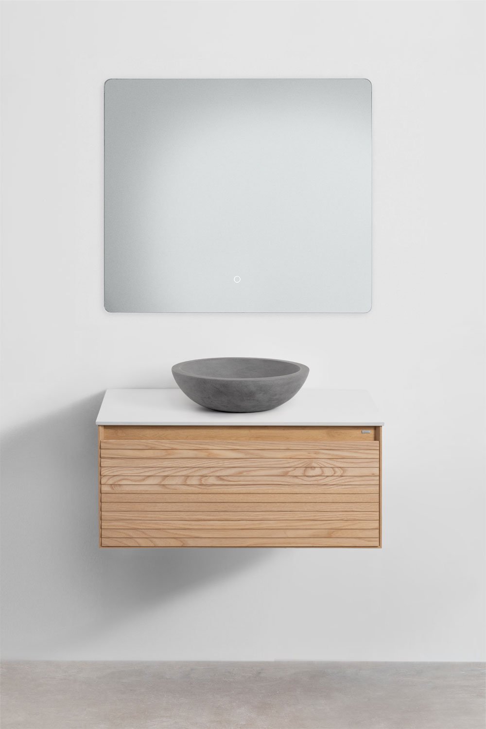 Hängendes Badezimmermöbel-Set 80x50 cm aus Eschenholz Tedrik, Galeriebild 2