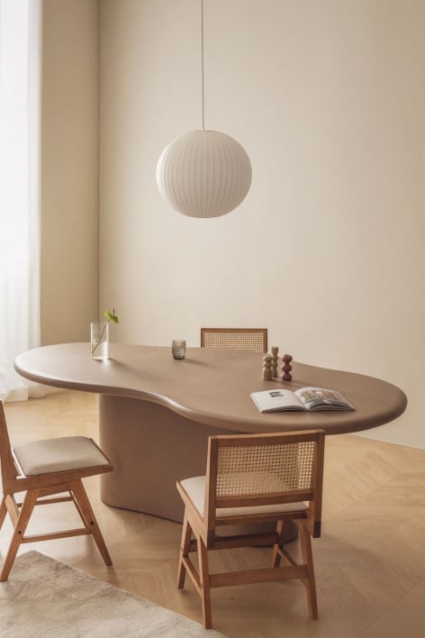 Ovaler Esstisch 230x130 cm in Zement Vaduz