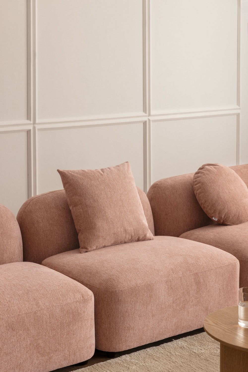 Zentralmodul für modulares Sofa aus Coco-Chenille, Galeriebild 1