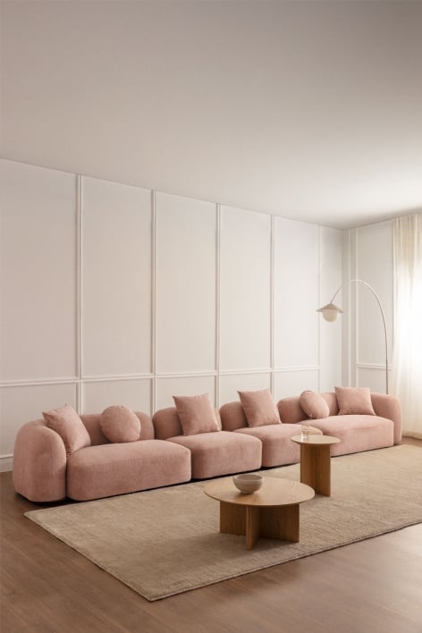 Modulares Sofa aus 4 Teilen in Chenille Coco