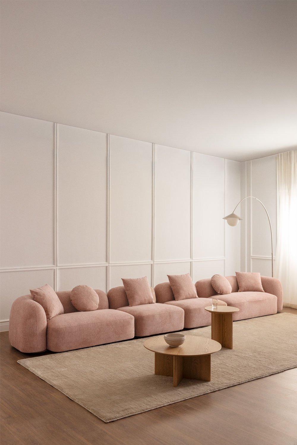 Modulares Sofa aus 4 Teilen in Chenille Coco, Galeriebild 1