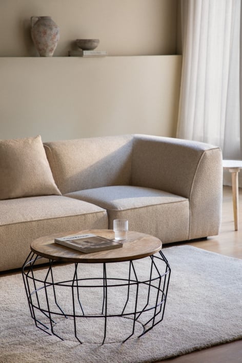 Runder Couchtisch aus Mangoholz (Ø72 cm) Koti