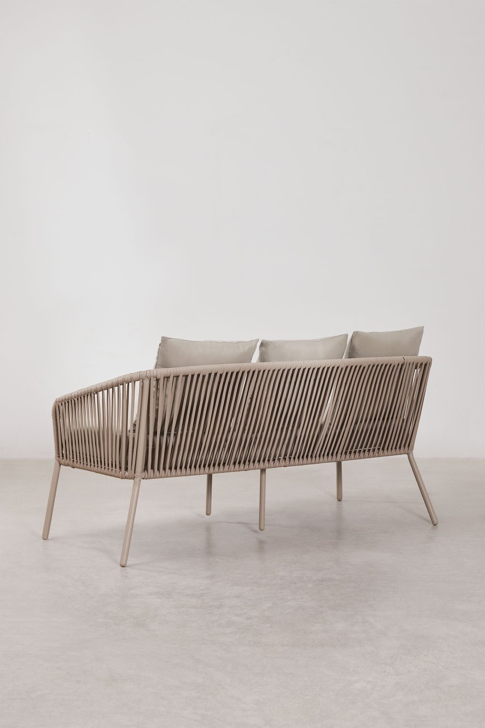 Gartenset mit 2-Sitzer-Sofa, 2 Sesseln und Couchtischen aus Aluminium und geflochtenem Seil Arhiza     , Galeriebild 5