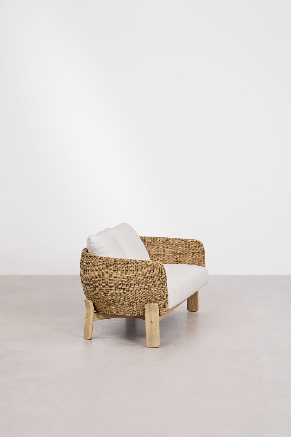 Leilan 2-Sitzer-Sofa aus Akazienholz und synthetischem Rattan, Galeriebild 2