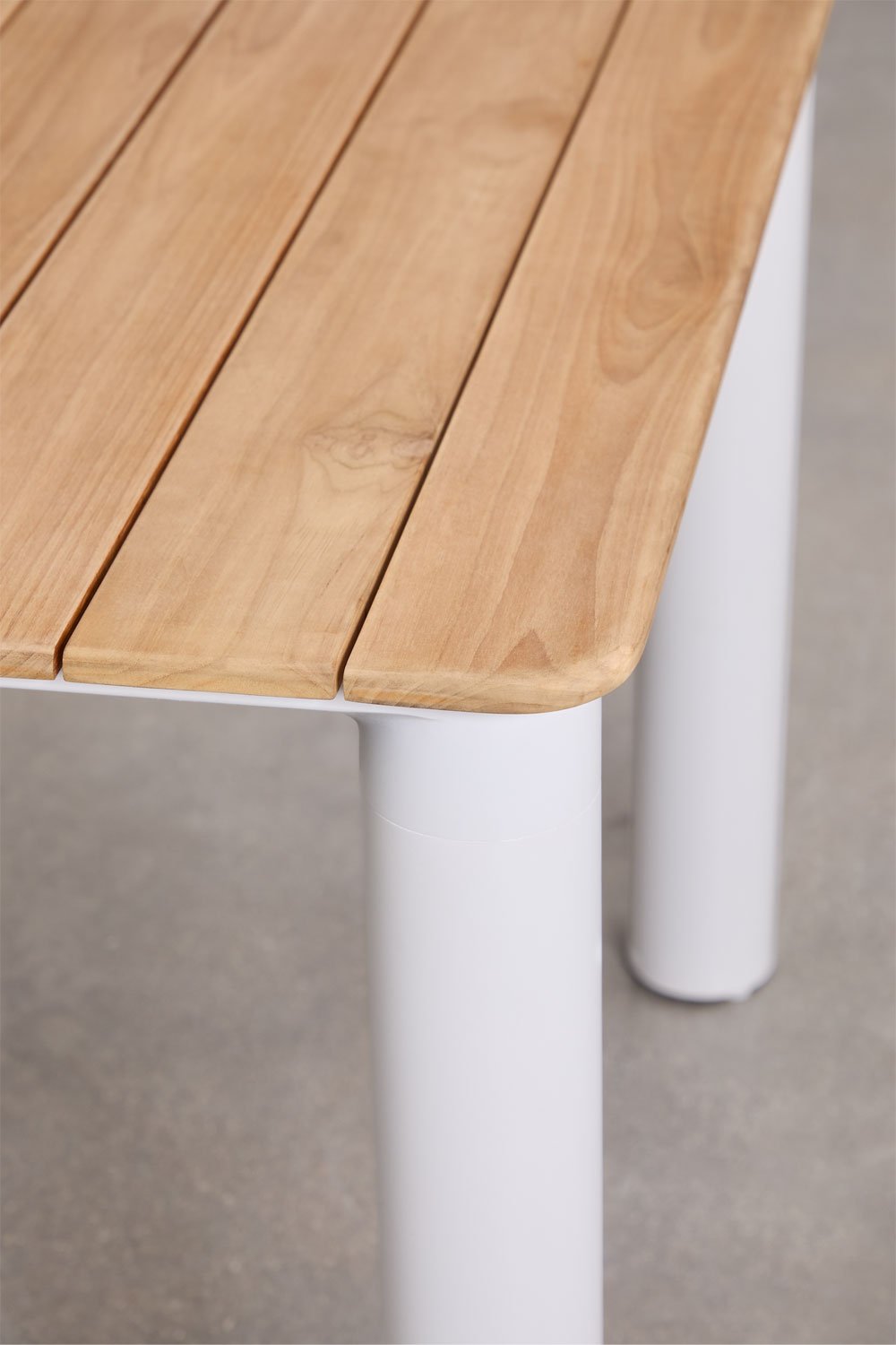 Rechteckiger Gartentisch aus Aluminium und Teakholz Sirka, Galeriebild 5